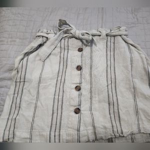 Striped Paper Bag Skirt